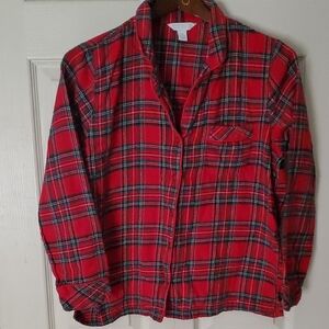 Charter Club Macys Plaid Sleep Shirt Petite Medium